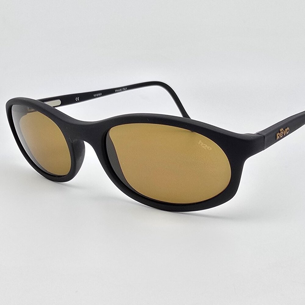 Revo 1012/001 Sleek Matte Black Frame Champaign Gold Glass H2O Lens Sunglasses